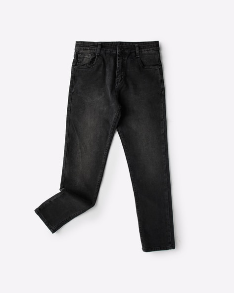 Washed Mid-Rise Jeans