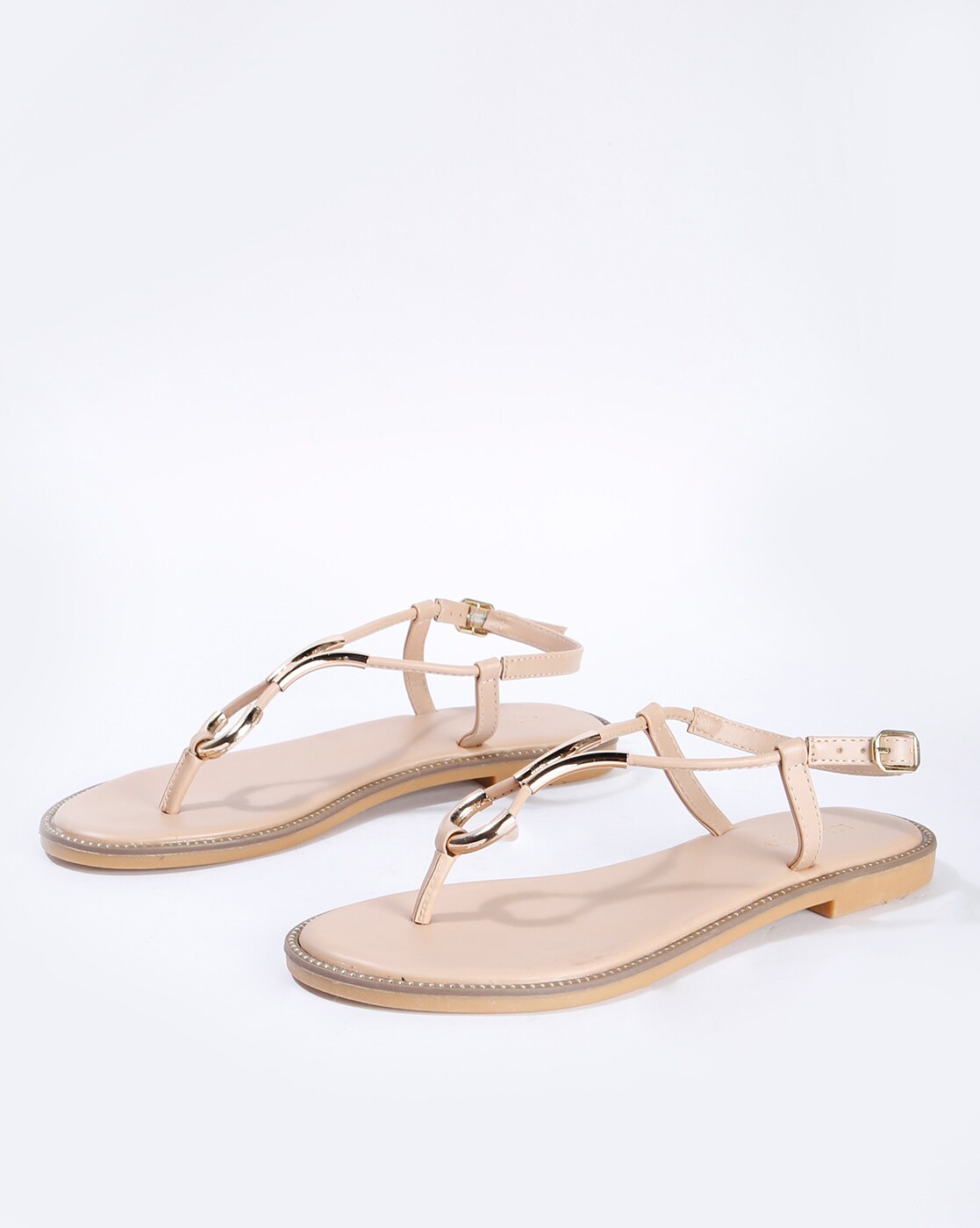 nude flat sandals