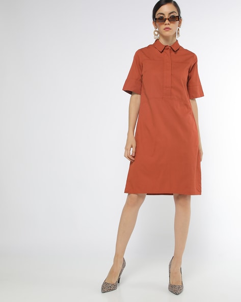 women rust dress