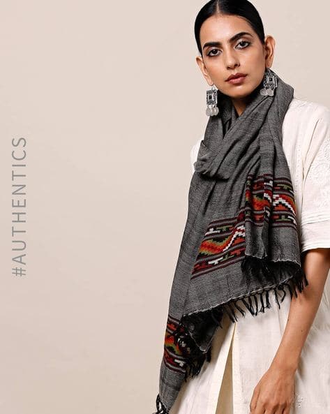 Buy Grey Stoles Scarves for Women by Indie Picks Online