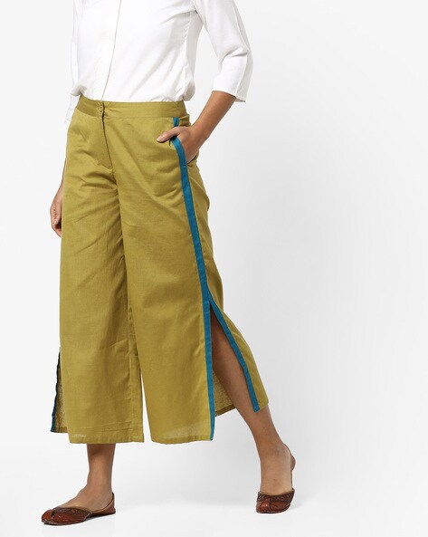 Mid-Rise Culottes With Contrast Taping Price in India