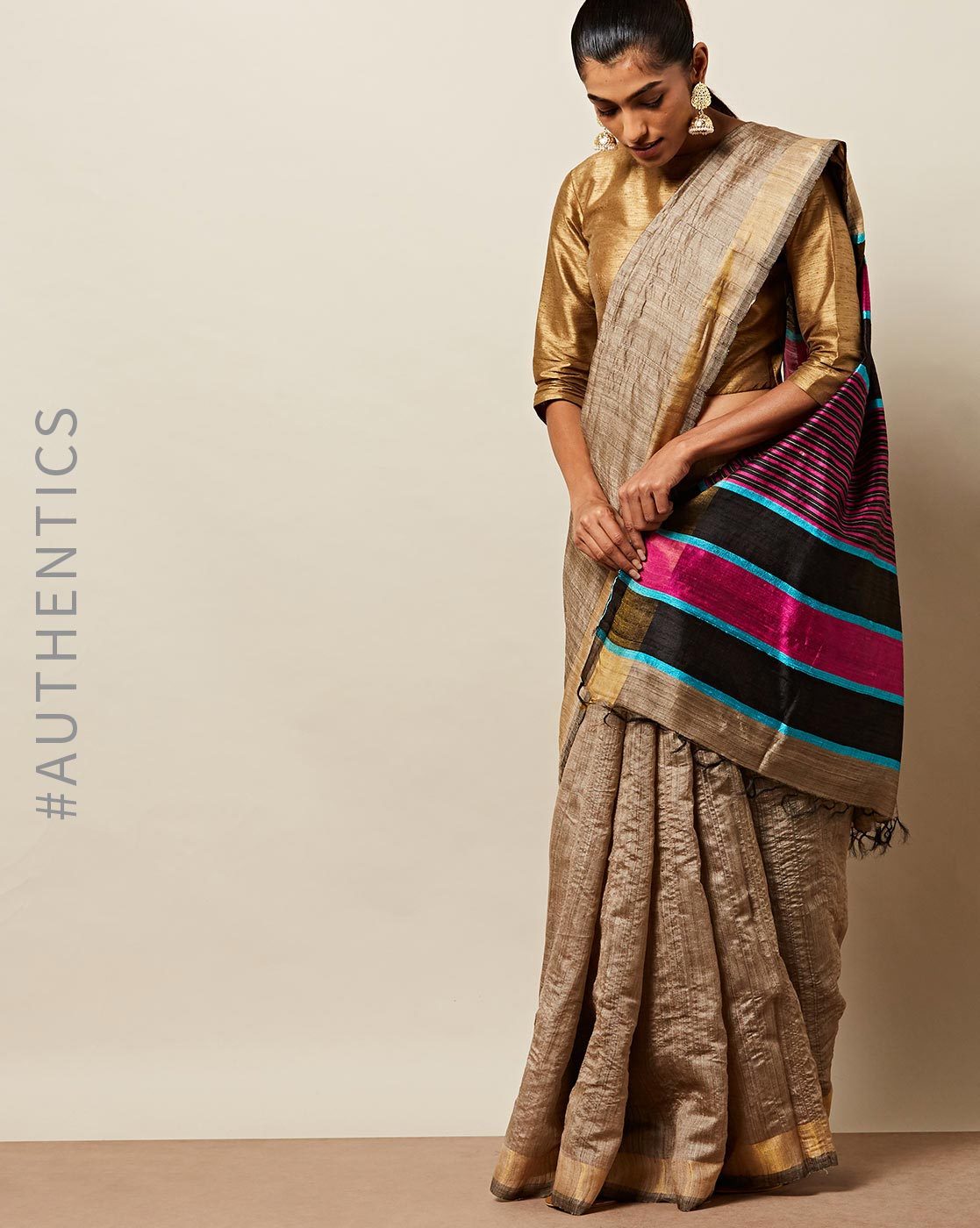 Buy Off White Sarees for Women by Nyrika Online | Ajio.com