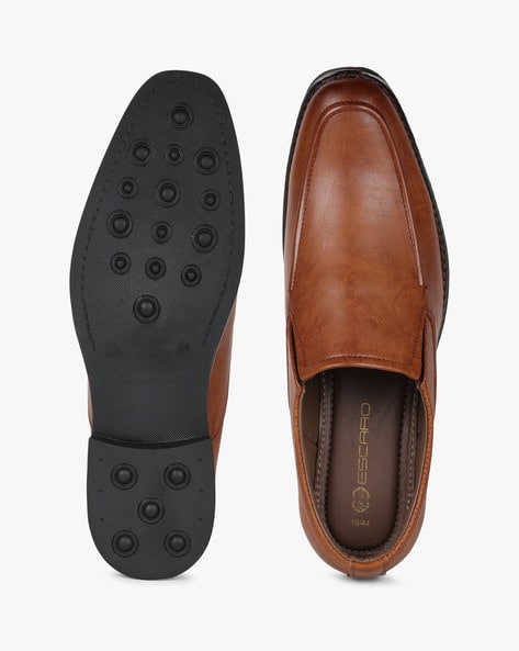 Perforated Slip-Ons With Elasticated Gussets By ESCARO ( Tan )