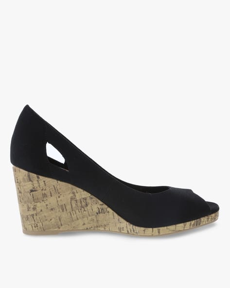 Peep-Toed Wedges with Cutouts