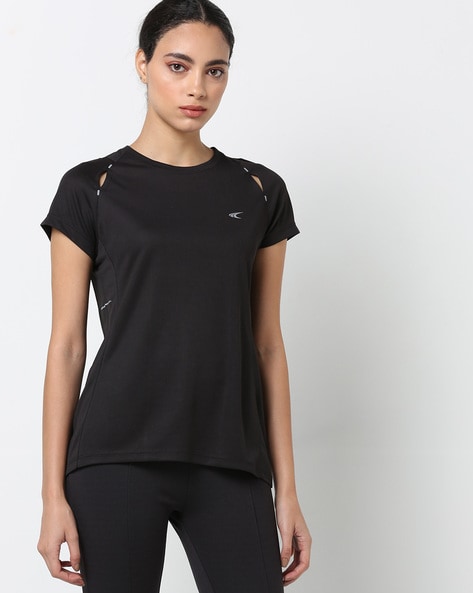 Buy Black Tshirts for Women by PERFORMAX Online