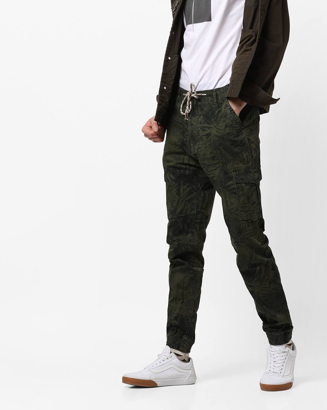khaki drawstring joggers