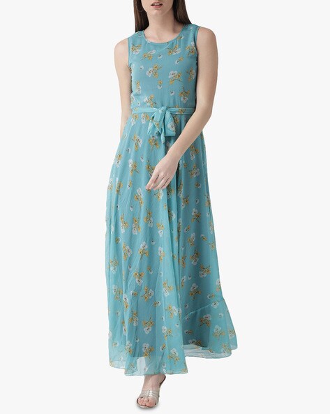 Floral Print A-line Maxi Dress