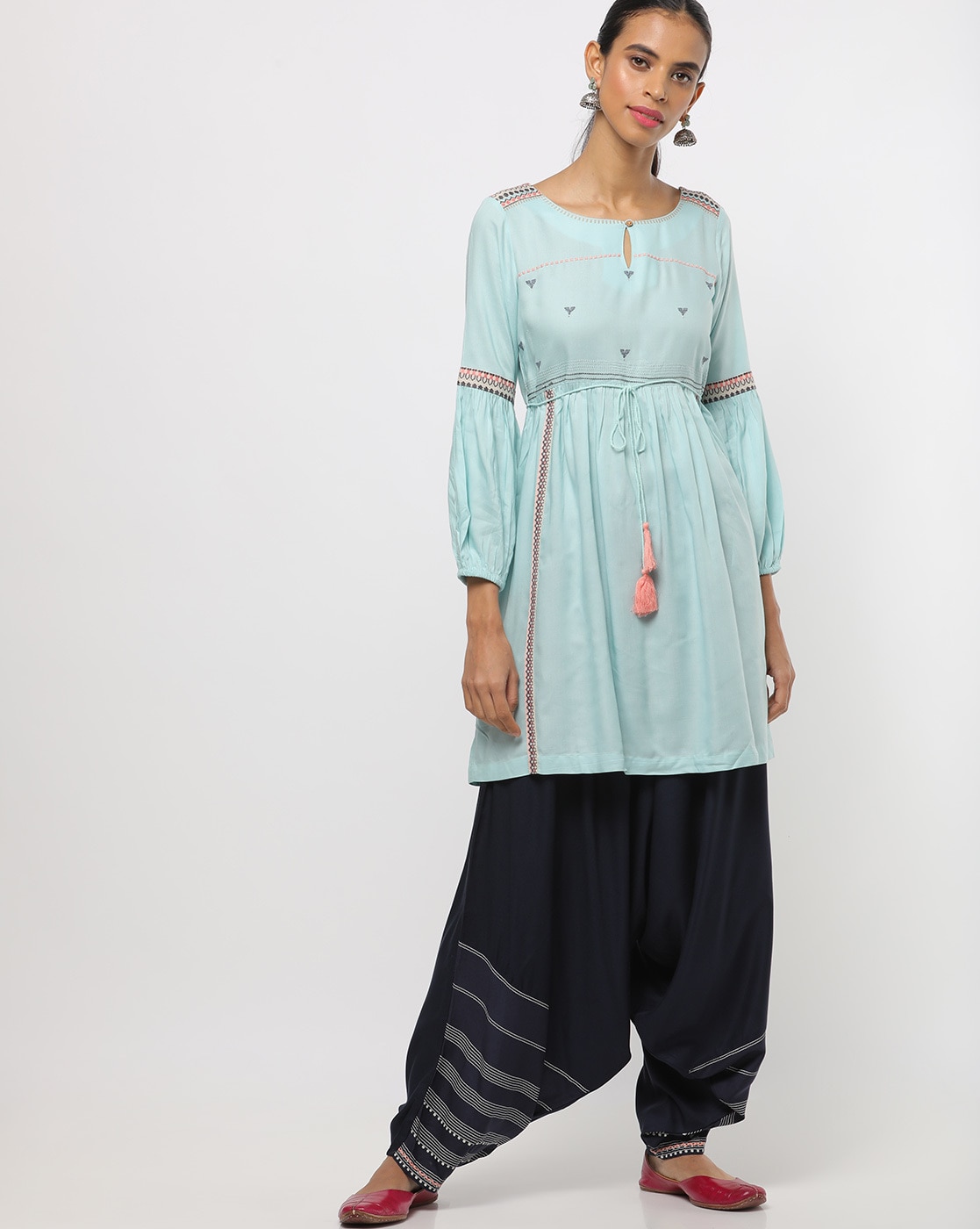 Buy Mustard And Peach Dhoti Pants Set Online for Women by SAMMOHI BY MOKSHA  AND HIRAL  4050939