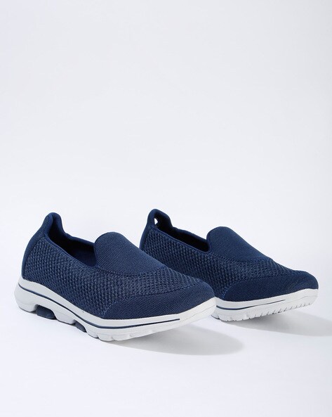 navy blue slip on tennis shoes