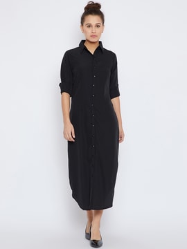 long black button up dress