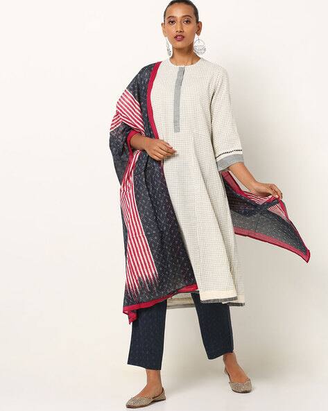 Buy Cream \u0026 Grey Kurta Suit Sets for 