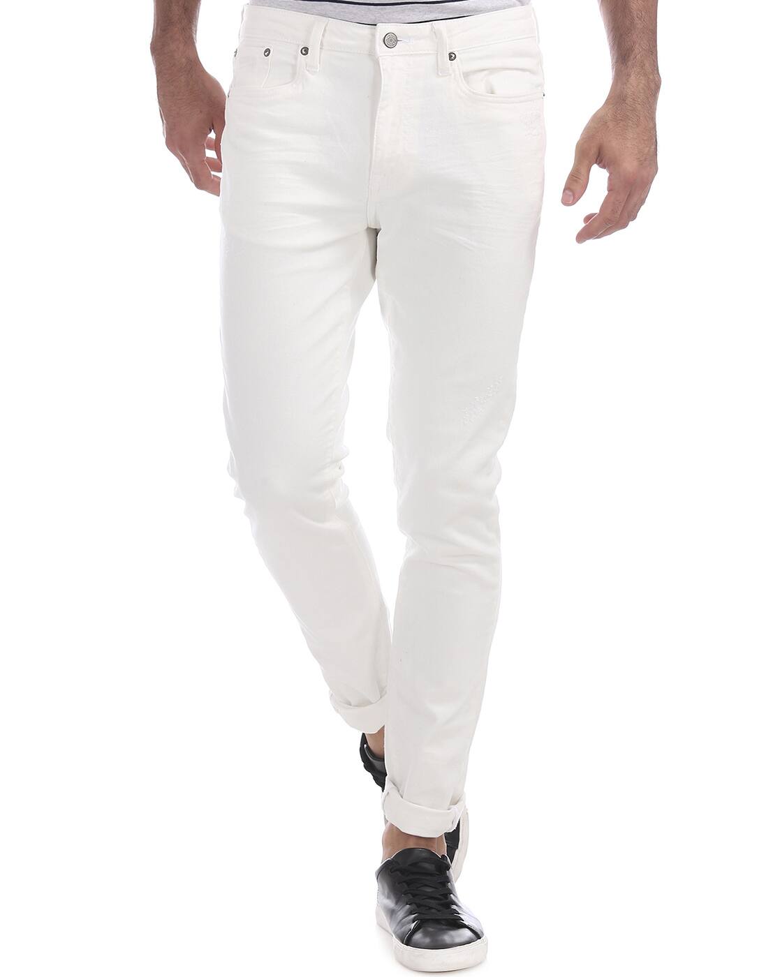 men's white super skinny jeans