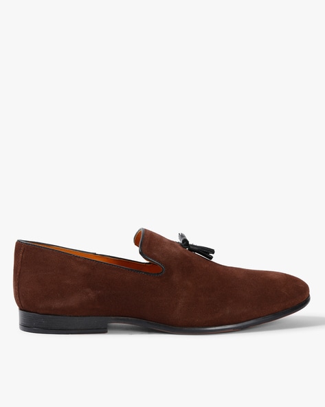 suede leather slip on shoes