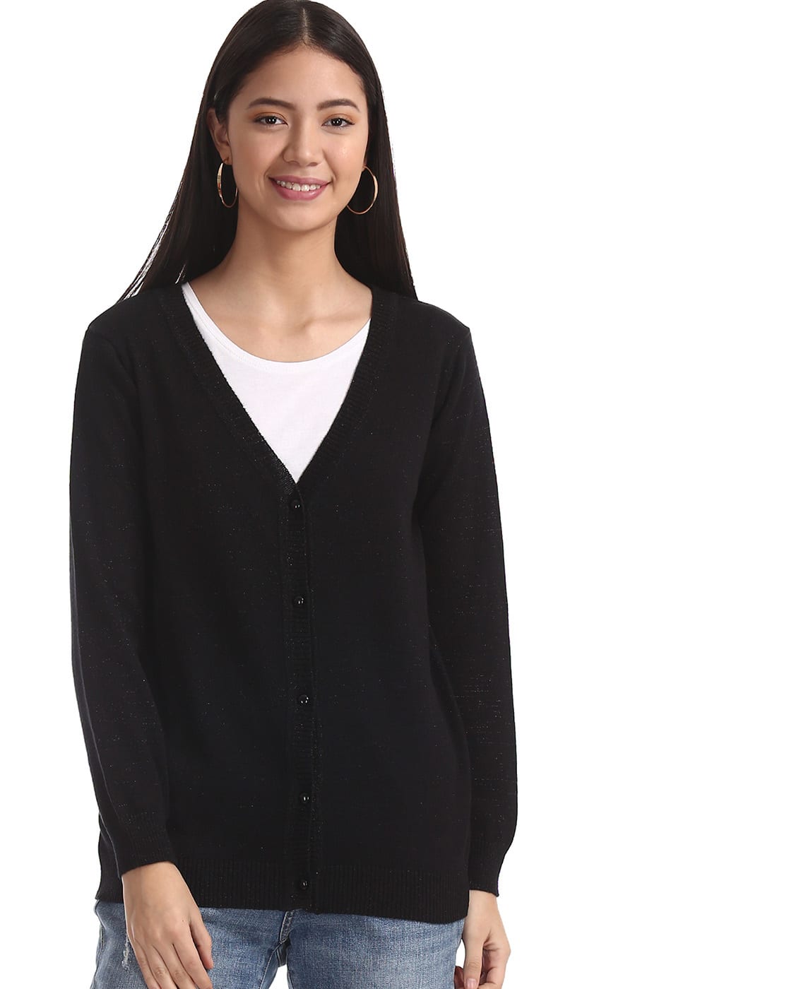 KONYA 2022SS Epaulet knit Cardigan BLACK