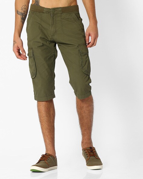 Buy Olive Green Shorts & 3/4ths for Men by Teamspirit Online