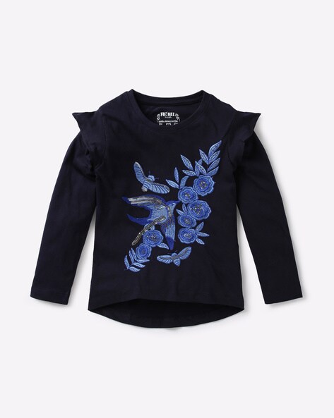 Buy Navy Blue Tshirts for Girls by KG FRENDZ Online