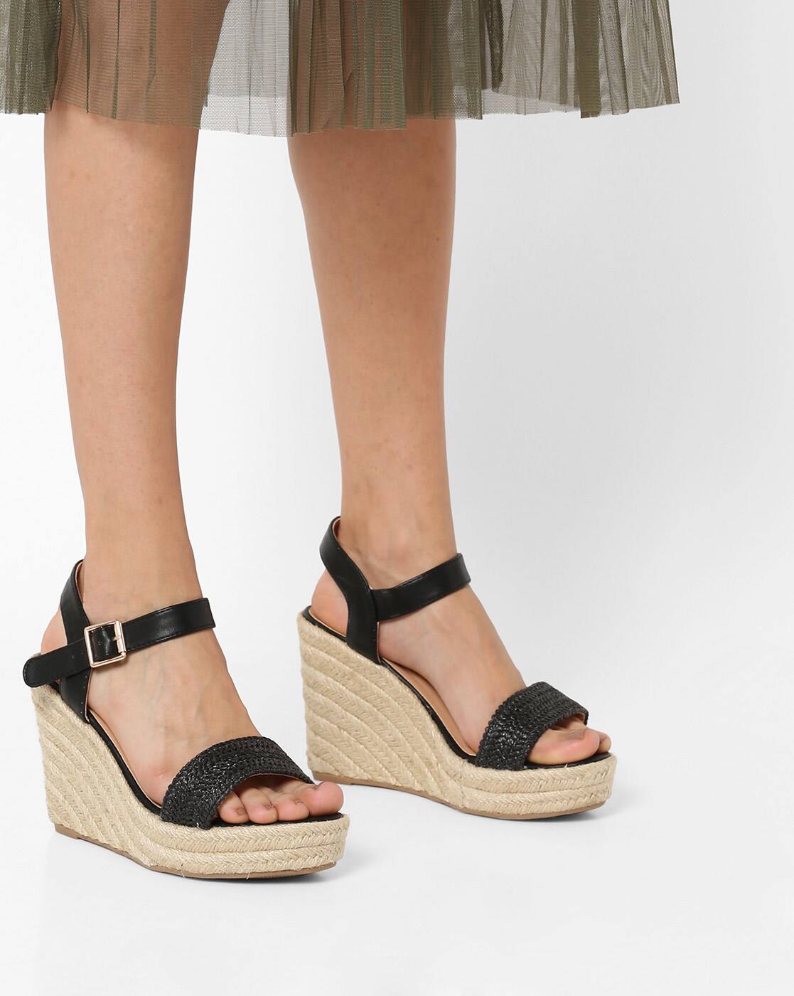 wedge heel shoes black