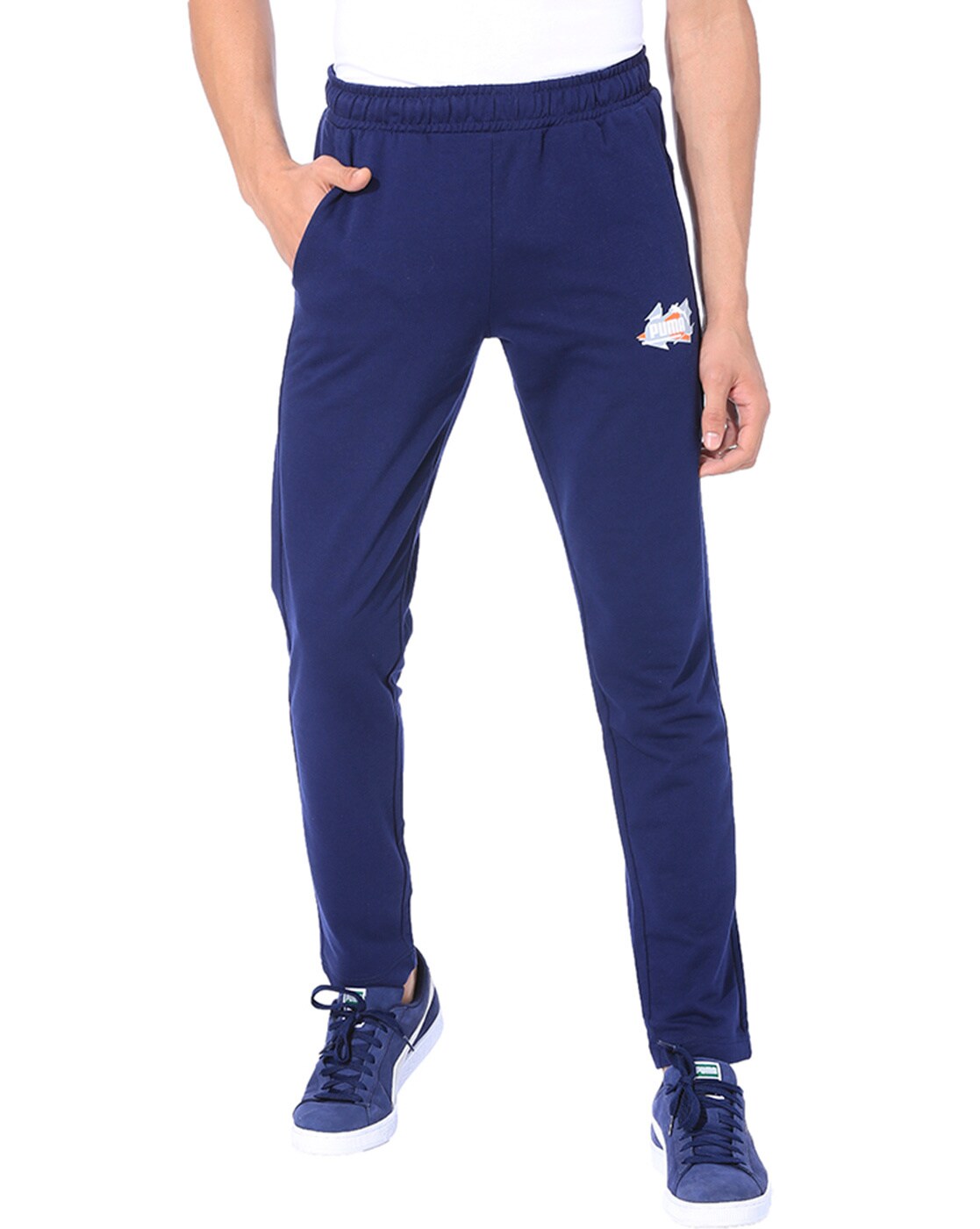 puma navy blue track pants