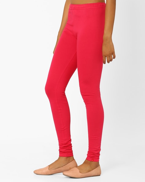 Buy WISHFUL By W Pink Solid Churidar Leggings - Leggings for Women 993197 |  Myntra