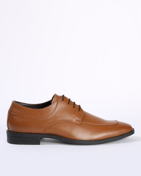 Price History of SCHUMANN PREMIUM Leather Derby Shoes with Perforations from Ajio 2191 461201