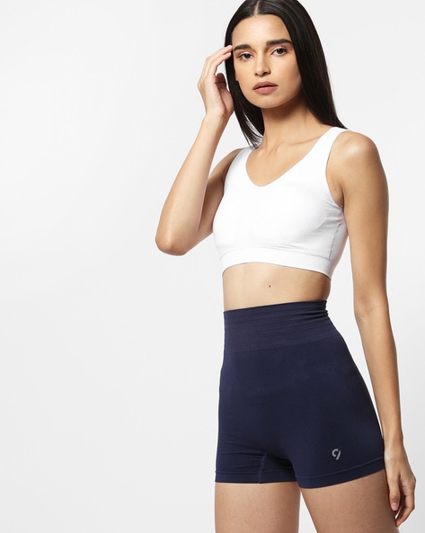 Buy HIGH-WAISTED DARK BLUE SPORTS SHORTS for Women Online in India