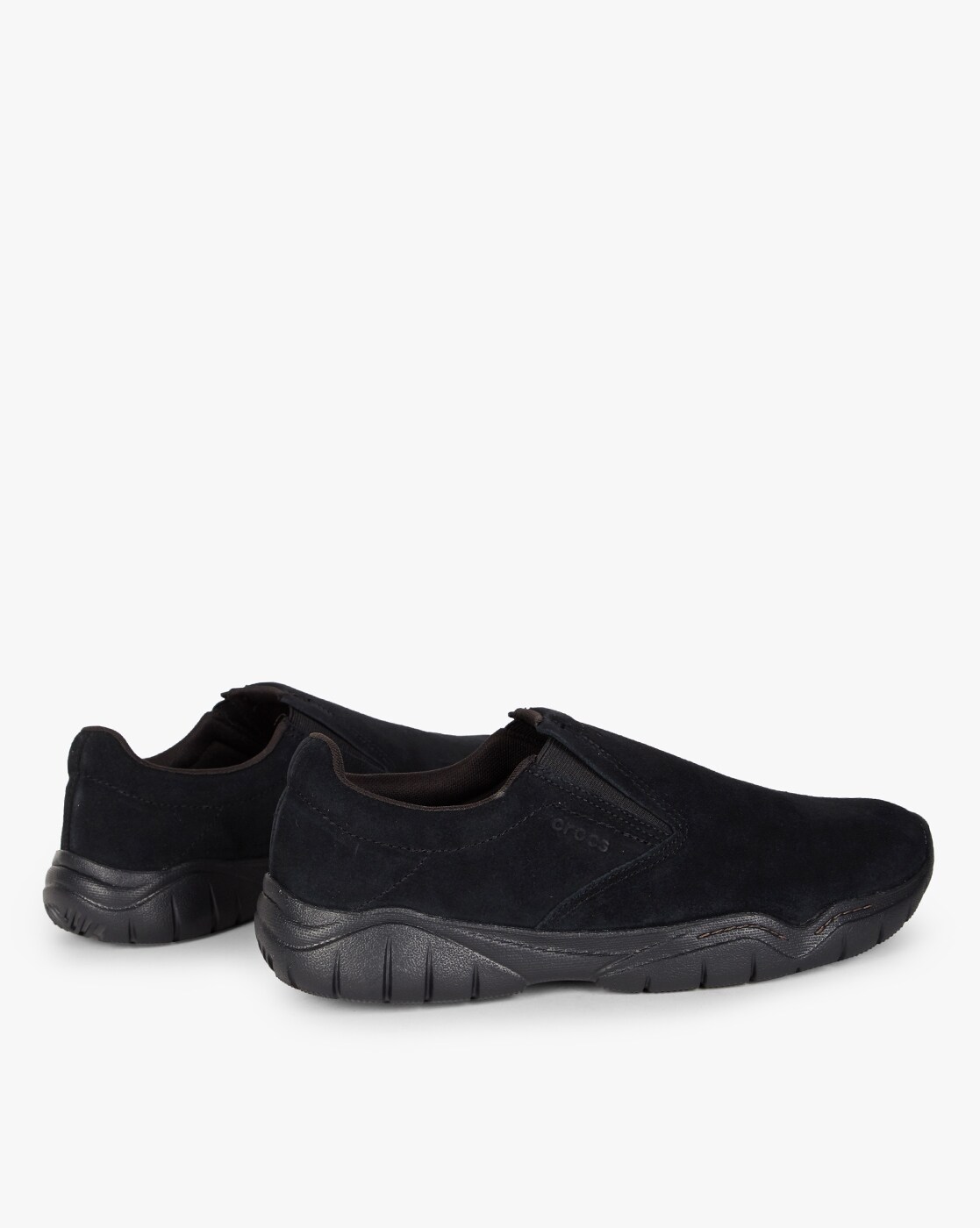 black suede slip on shoes