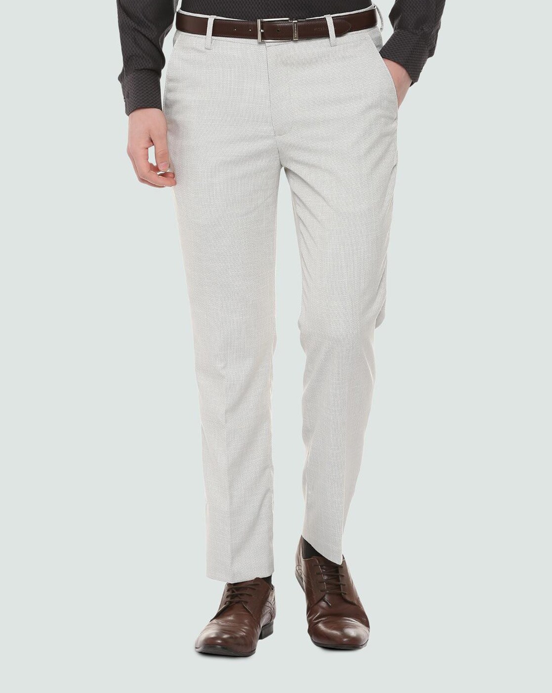 Buy Louis Philippe Grey Trousers Online - 738355