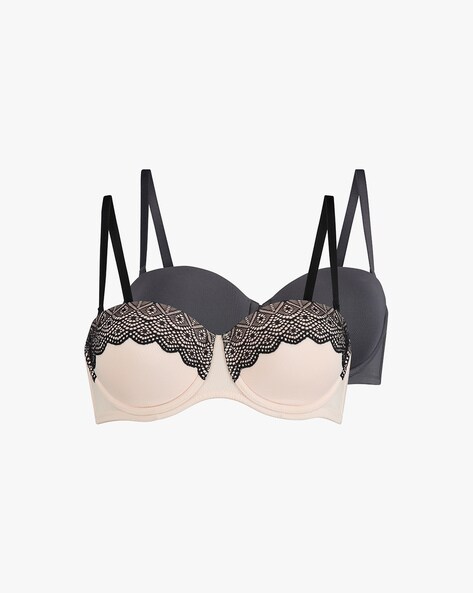 Shop Pack of 2 - Assorted Push-Up Balconette Bra with Adjustable Straps  Online