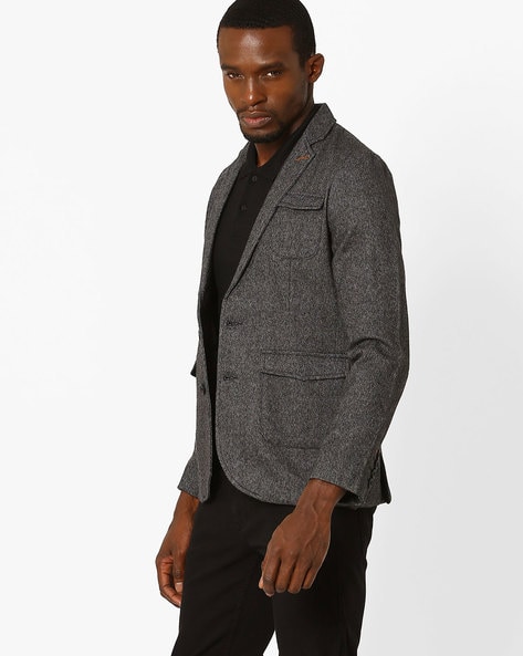 Grey hot sale twill blazer