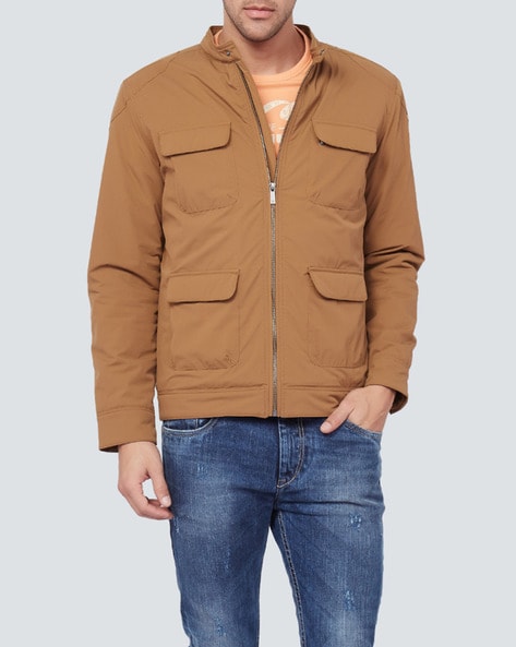 Buy Men Casual Brown Solid Jackets Online - 558450 | Louis Philippe