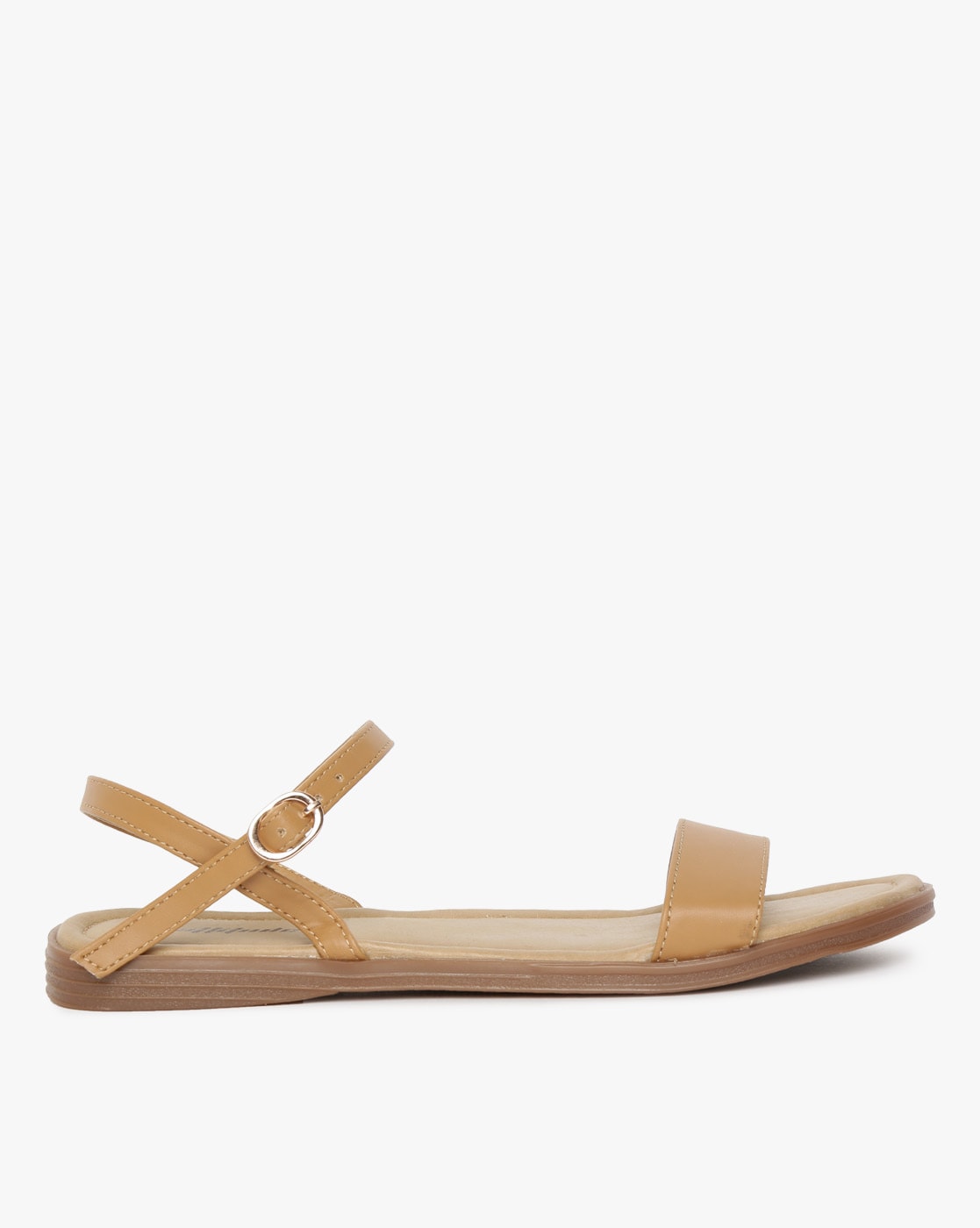 Cross-webbing simple flat sandals white black - Shop no216 Sandals - Pinkoi