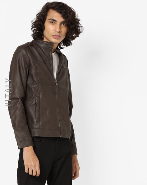 Biker Jacket with Front Zipper