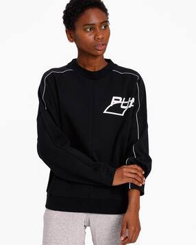 puma holiday pack sweatshirt dress in black