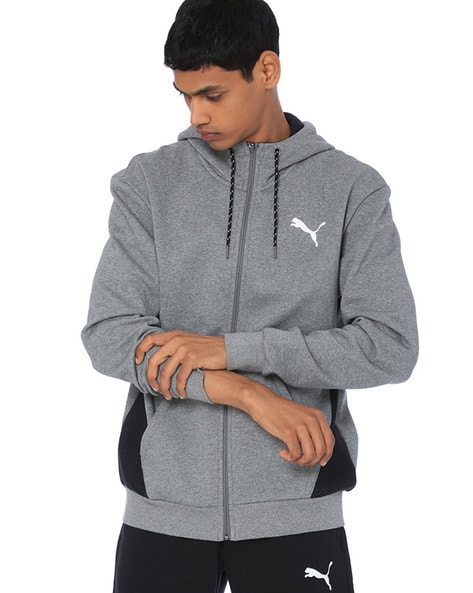 grey puma zip up hoodie