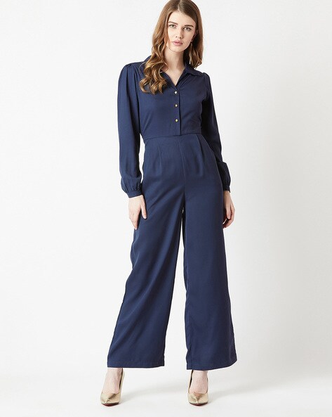 shirt collar jumpsuit