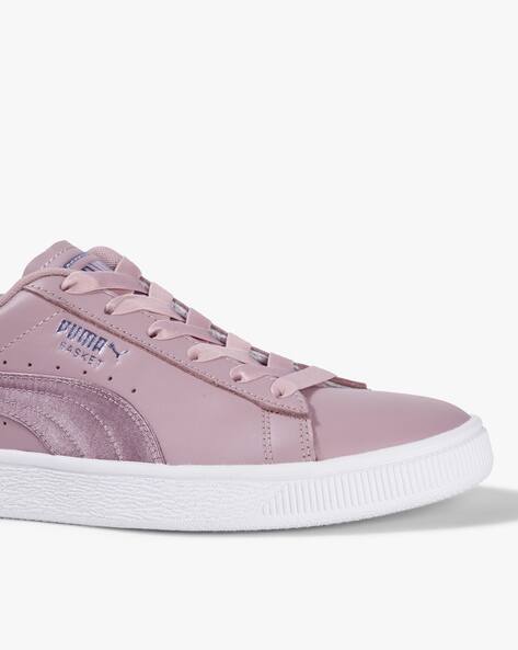 Puma Basket Puma Purple Bow Shoes Basket Bow Satin Wns Panelled