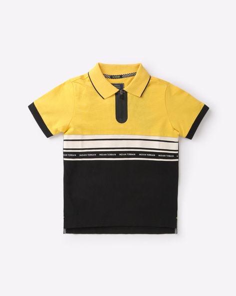 Buy Yellow Black Tshirts For Boys By Indian Terrain Online