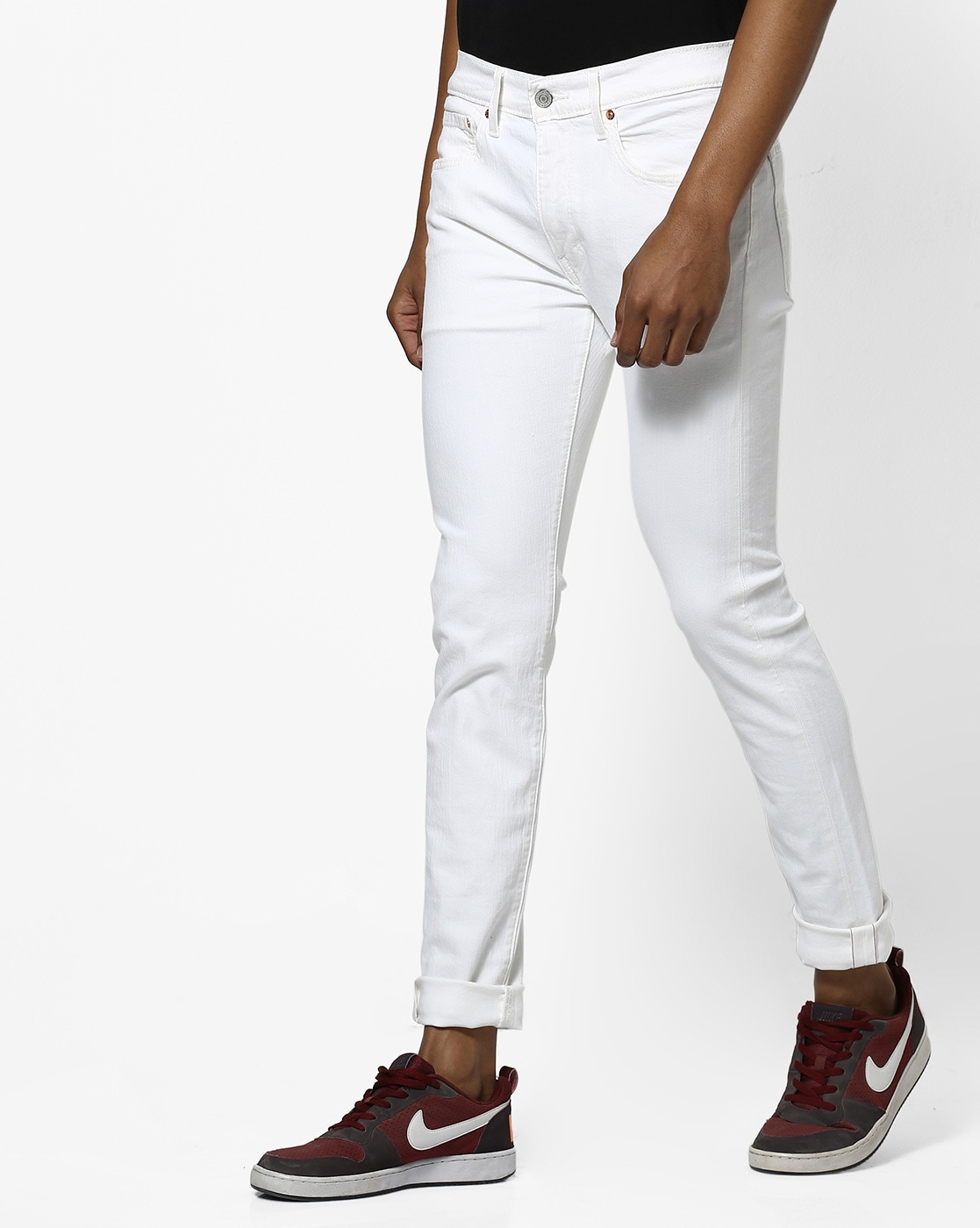 white levi pants for men