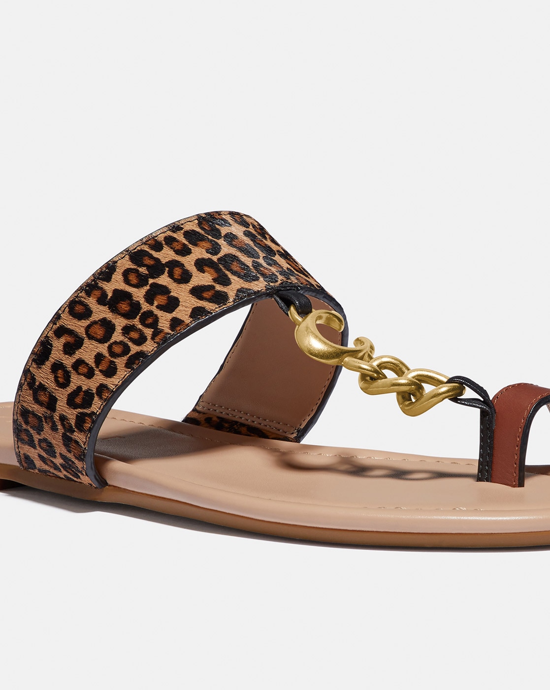 Jaimee Leopard Print Toe Ring Sandals