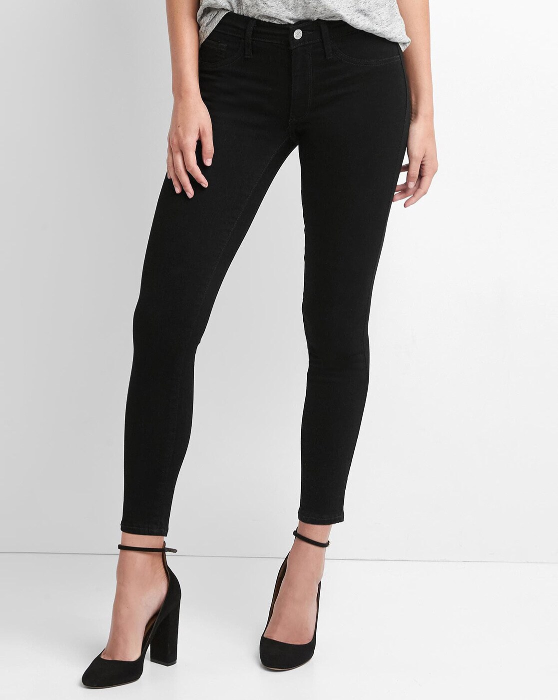 black cropped skinny jeans womens