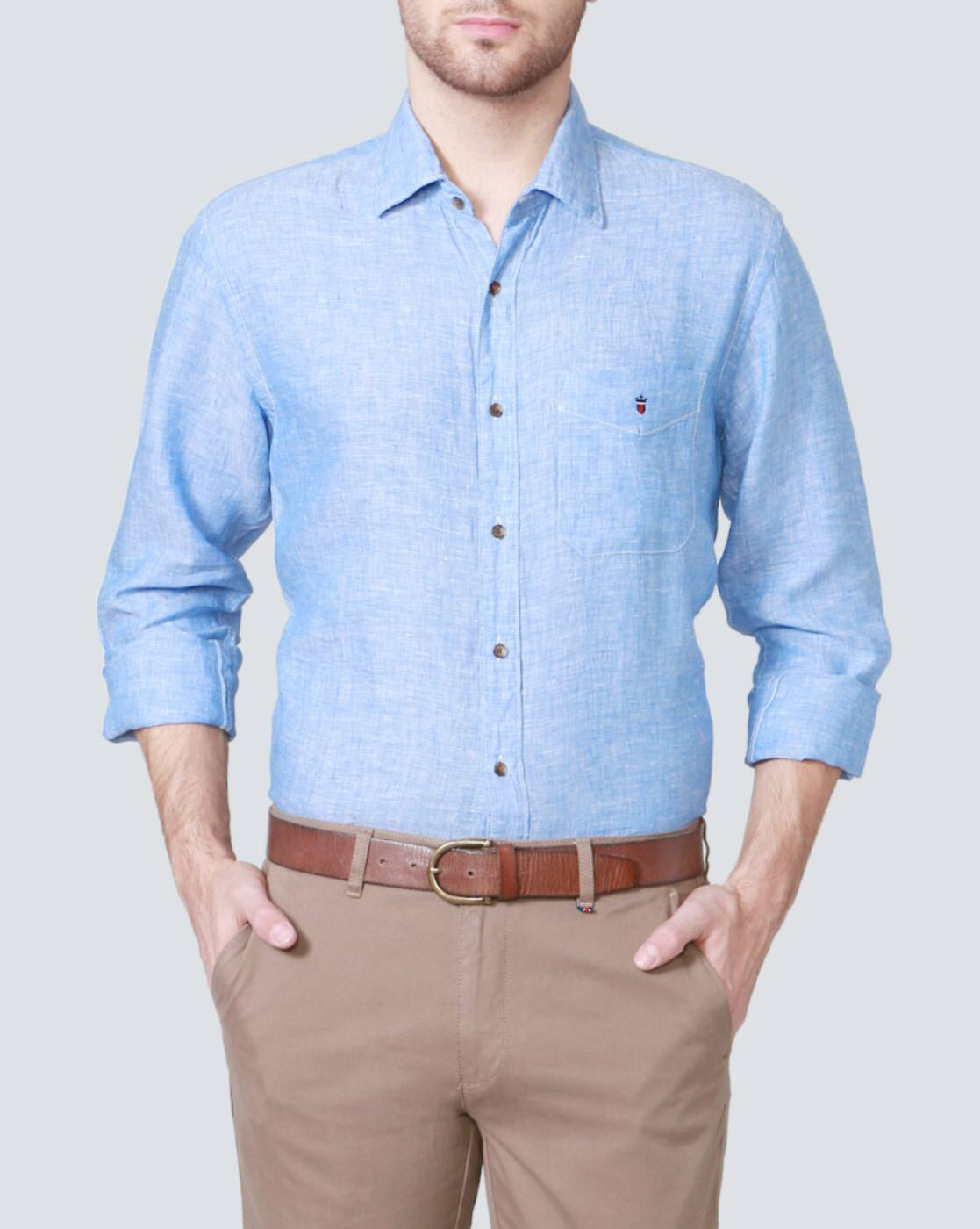 Linen shirts louis philippe Clearance