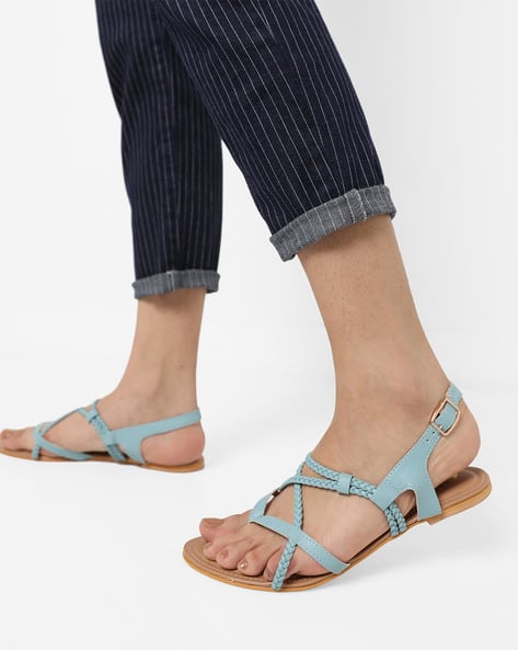 sky blue flat sandals