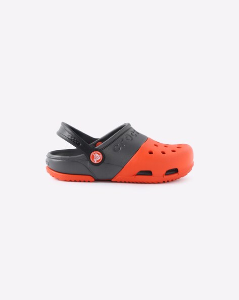 Orange and cheap black crocs