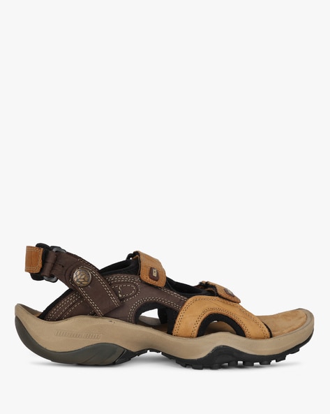 Buy WOODLAND Tan Mens Leather Slipon Sandals | Shoppers Stop