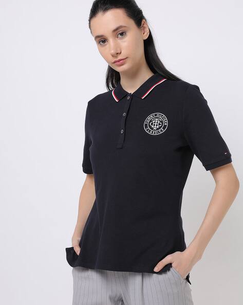 tommy hilfiger navy blue polo shirt