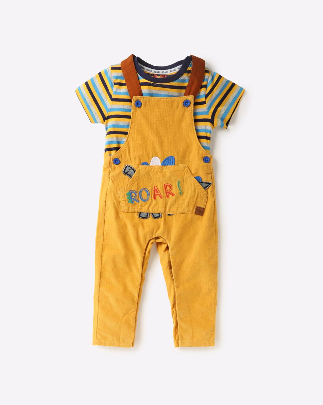 yellow dungarees