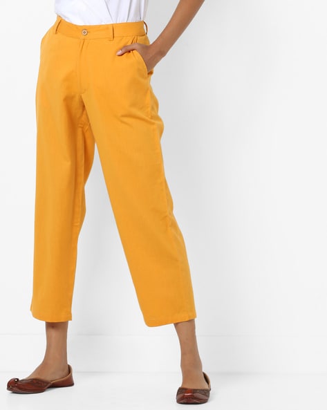 Mid-Rise Cropped Pants with Pockets Price in India