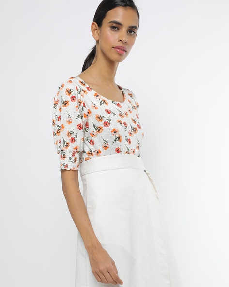 Floral Print Round-Neck Top