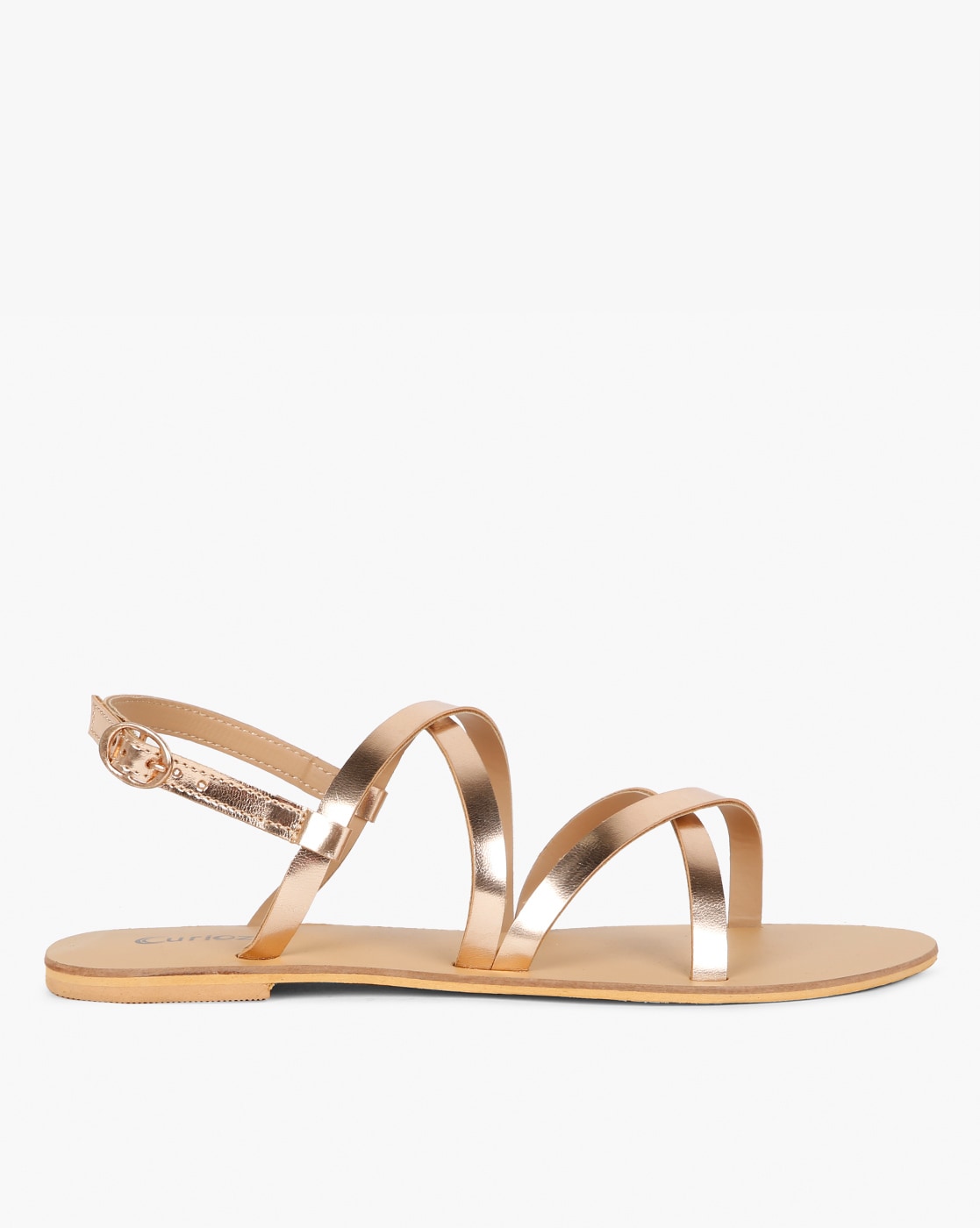 Buy Rocia Rose Gold Women Strappy Flats Online at Regal Shoes | 8226945