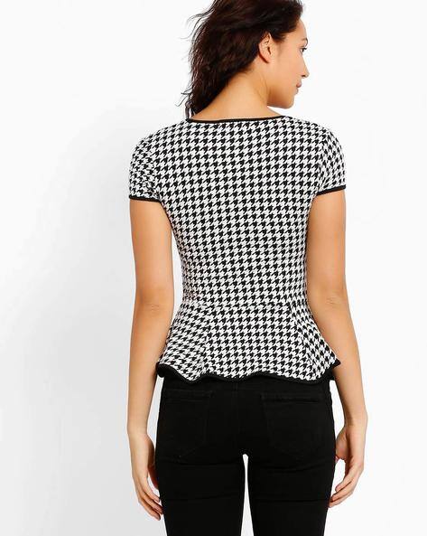 houndstooth peplum top